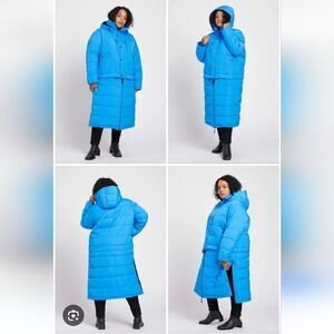 NWT Universal Standard Hybrid Puffer Jacket Electric Blue Lemonade Size 14-16